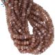 Brown Moonstone Faceted Button Shape Beads  4Mm