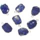 Lapis Slice 15x12mm Silver Electroplated Charm 