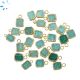 Amazonite Small Slice Charm 8x7 - 9x8 mm Electroplated 