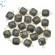 Black Sunstone Sterling Silver Gold Plated Square Connector 8 - 9mm 