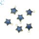 Blue Opal Star Shape Charm 12x12mm Electroplated 