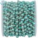 Amazonite Faceted Button 4mm Sterling Silver Rosary Style Beaded Chain Per Foot
