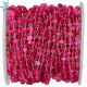 Fuchsia Chalcedony Faceted Button 4.0 - 4.5 mm Sterling Silver Rosary Style Beaded Chain Per Foot-Silver Plated