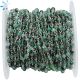 Raw Emerald Faceted Button 3 - 3.5mm Sterling Silver Rosary Style Beaded Chain Per Foot