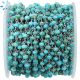 Kingman Stabilized Turquoise Faceted Button 4 - 4.5mm Sterling Silver Rosary Style Beaded Chain Per Foot