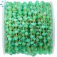 Chrysoprase Chalcedony Faceted Button 4.0 - 4.5mm Sterling Silver Gold Plated Rosary Style Beaded Chain Per Foot