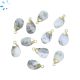 Dendrite Opal Faceted Twisted Pear Shape 12x8 - 13x9mm Gold Electroplated Charm 