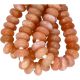 Peach Moonstone Faceted Rondelle Large Hole Size Beads 14 mm - 3mm Drill Hole 