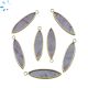 Amethyst Flat Marquise Shape 29x8 - 30x8mm Electroplated 