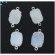 Mystic Coated White Chalcedony Organic Connector 14x12 - 16x13 mm Silver Electroplated 