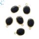 Black Onyx Faceted Oval Bezel Charm 15x12 mm 