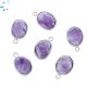 Amethyst Faceted Oval Bezel Charm 14x11 - 15x11mm 