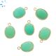 Chrysoprase Chalcedony Faceted Oval Bezel Charm 15x12 mm 