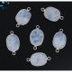 Rainbow Moonstone Faceted Oval Connector 15x12mm 