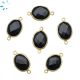 Black Onyx Faceted Oval Connector 15x12 mm 