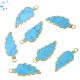 Howlite Turquoise Leaf Shape 22x10 - 23x10 Mm Electroplated Pendant 