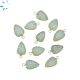 Green Amethyst Carved Leaf Shape Gold Electroplated Charm 11x8 - 14x9mm 