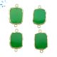 Chrysoprase Chalcedony Organic Connector 15x12 - 16x13 Mm Gold Electroplated 