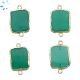 Green Onyx Organic Connector 14x12 - 15x12 mm  Electroplated 