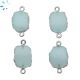 Aqua Chalcedony Organic Connector 13x11 - 14x11 mm Silver Electroplated 