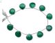 Sterling Silver Bezel Set Emerald  ( Dyed Corundum ) Top Drill Heart Shape 13 mm 
