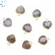 Brown Moonstone Heart Shape 9 - 10mm Electroplated 