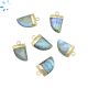 Labradorite Horn Shape 15x11 mm Electroplated Charm 