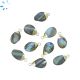 Labradorite Faceted Twisted Pear Shape 13x8 - 14x9mm Gold Electroplated Charm 
