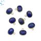 Lapis Faceted Oval Shape Gold Electroplated Charm 10x8mm 