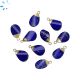 Lapis Faceted Twisted Pear Shape 14x9mm Gold Electroplated Charm 