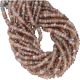 Natural Chocolate Moonstone Faceted Rondelle Beads 4mm - 1 mm Drill Hole