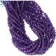 Amethyst Faceted Rondelle Large Hole Size Beads 4 mm - 0.8 - 1 mm Drill Hole 