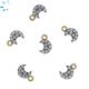 Moon Charm Natural Zircon 0.1 cwt Gold Plated Over Sterling Silver 6x5mm SET OF 2