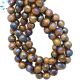 Mystic Coated Tiger Eye Faceted Round Beads 10mm