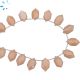 Peach Moonstone Faceted Hexagon Shape Top Side Drill Beads 13x8 - 14x8 mm 