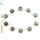 Sterling Silver Gold Plated Bezel Set Labradorite Top Drill Coin Shape 11.5mm  