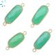 Chrysoprase  Chalcedony Rounded Rectangle 16x7.5 - 17x8 mm Bezel Connector 