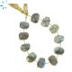 Labradorite Coin Drill Slice Gold Electroplated 15x11 - 16x12Mm