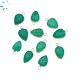 Green Onyx Carved Leaf Shape Gold Electroplated 10x8 - 12x9mm 