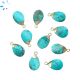 Turquoise Faceted Twisted Pear Shape 14x9mm Gold Electroplated Charm 