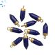 Lapis Spike Shape Charm 14 x 5 mm Gold Electroplated 