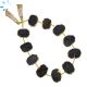Black Druzy Coin Drill Slice Gold Electroplated 15x11 - 16x12Mm