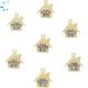 Dog House Charm Champagne Diamond Sterling Silver Gold Plated
