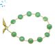 Sterling Silver Gold Plated bezel Set Chrysoprase  Chalcedony Center Drill Coin Shape 10mm 