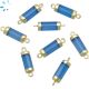 Blue Chalcedony Faceted Barrel Connector-gold 5x13-6x13mm Set Of 4