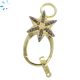 Pave Diamond Sterling Silver Star Lobster Clasp 25x13 mm 