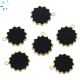 Black Onyx Sun Shape Charm 18 - 19 mm Electroplated 