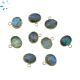 Labradorite Faceted Oval Shape Gold Electroplated Charm 10x8 - 11x9mm 