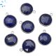 Lapis Faceted Bezel Coin Charm 13x13 Mm Set Of 4