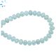 Aquamarine Faceted Oval Center Drill Beads 8x6 - 9x7 mm 